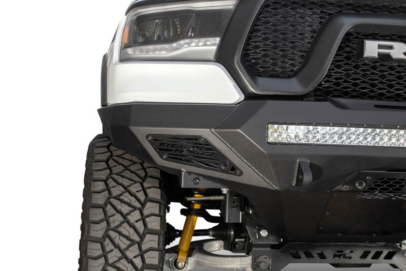 Ram Rebel 1500 Bumper - Front - Addictive Desert Designs - Stealth Fighter - Hammer Black with Satin Black panels - `19-`27